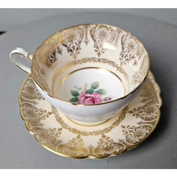 Paragon Tea cup and Saucer by appointment of her royal majesty, rose gold, 1940s - Picture 4 of 9